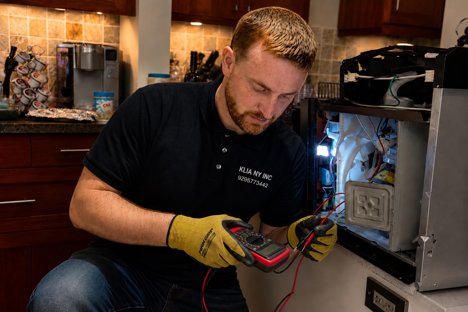 KLIA NY appliance repair technician performing residential appliance diagnostics